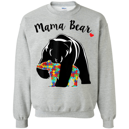 Unisex Mama Bear With Color Baby For Mather s Day Shirt G180 Gildan Crewneck Pullover Sweatshirt 8 oz