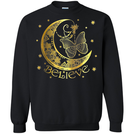 Butterfly Believe Shirt G180 Gildan Crewneck Pullover Sweatshirt 8 oz