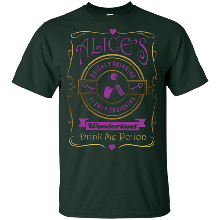 Alice's Quickly Drinking Slowly Shrinking Wonderland Drink me Potion Lady-Fit Tank Top. Inspired by Alice in Wonderland. (Pink & Gold) shirts