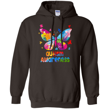 Autism Awareness Gift Colorful Butterfly Autism Shirt G185 Gildan Pullover Hoodie 8 oz