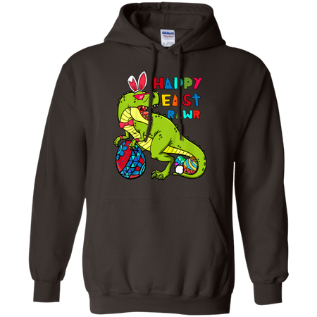 Kids Happy Eastrawr T Rex Dinosaur Easter Bunny Egg Shirt G185 Gildan Pullover Hoodie 8 oz