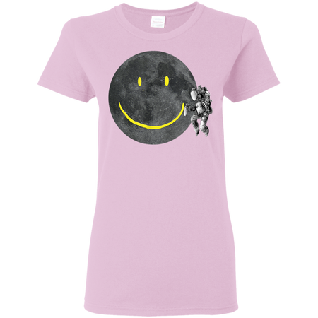 Astronaut Make A Smile On The Moon Shirt G500L Gildan Ladies' 5.3 oz. T-Shirt