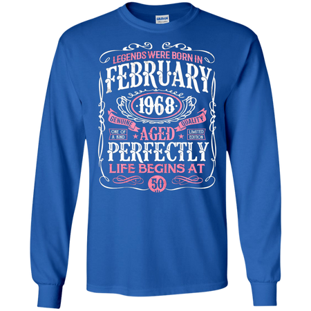 Legends Were Born In February 1968 50th Birthday Gift T shirt