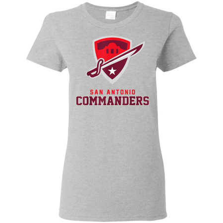 Vintage San Antonio Football Commanders Shirt G500L Gildan Ladies' 5.3 oz. T-Shirt