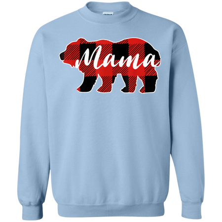 Mama Bear Black Red Lattice Shirt Men Women Kids Shirt G180 Gildan Crewneck Pullover Sweatshirt 8 oz