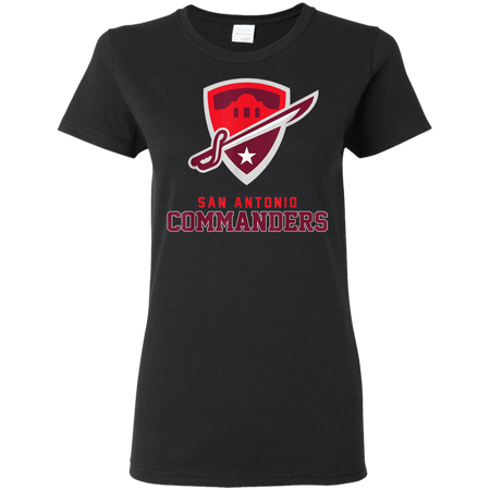 Vintage San Antonio Football Commanders Shirt G500L Gildan Ladies' 5.3 oz. T-Shirt
