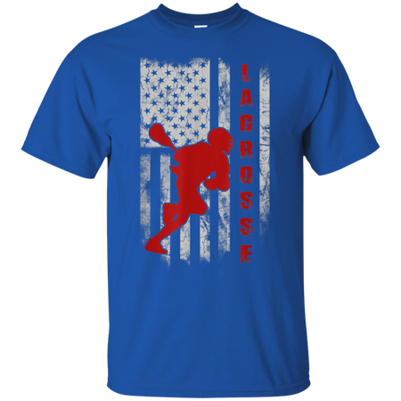 Lacrosse Lax Flag American Shirt G200 Gildan Ultra Cotton T-Shirt