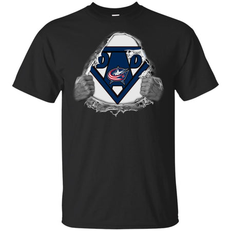 Dad Superman Fan Of Columbus Blue Jackets Hockey T-Shirt VA06