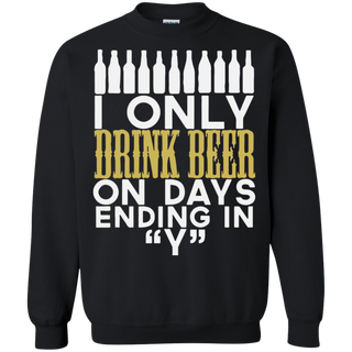 I only drinking beer on day ending in Y word Sweatshirt