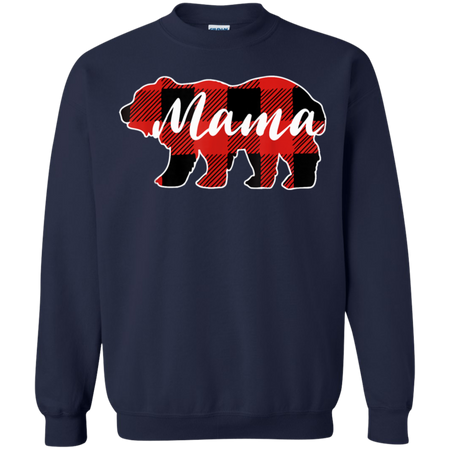 Mama Bear Black Red Lattice Shirt Men Women Kids Shirt G180 Gildan Crewneck Pullover Sweatshirt 8 oz