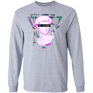 No Sleep Vaporwave Aesthethic Retro 80's Shirt G240 Gildan LS Ultra Cotton T-Shirt