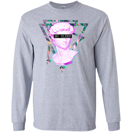 No Sleep Vaporwave Aesthethic Retro 80's Shirt G240 Gildan LS Ultra Cotton T-Shirt