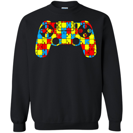 Autism Awareness Tee Video Game Controller Shirt G180 Gildan Crewneck Pullover Sweatshirt  8 oz.