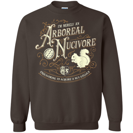 Just A Squirrel Trying To Get A Nut  Fun Vocabulary Shirt G180 Gildan Crewneck Pullover Sweatshirt  8 oz.