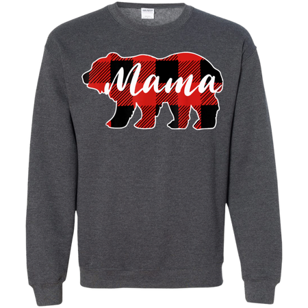 Mama Bear Black Red Lattice Shirt Men Women Kids Shirt G180 Gildan Crewneck Pullover Sweatshirt 8 oz