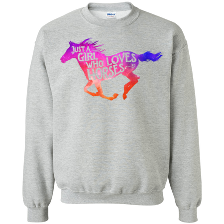 Just A Girl Who Loves Horse Riding Shirt G180 Gildan Crewneck Pullover Sweatshirt  8 oz.