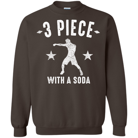 MMA Punch Combination Three Piece With A Soda Shirt G180 Gildan Crewneck Pullover Sweatshirt 8 oz