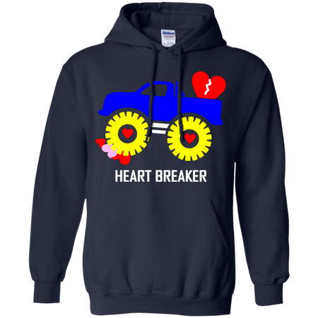 Heart Breaker Blue Monster Truck Valentine s Day T shirt