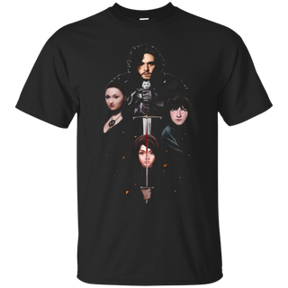 Game of Thrones season 7 Jon Snow Lyanna Mormont Sansa Stark and Arya Stark T Shirt