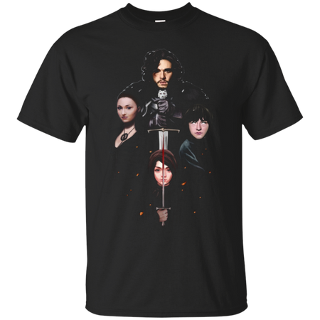 Game of Thrones season 7 Jon Snow Lyanna Mormont Sansa Stark and Arya Stark T Shirt