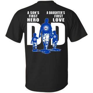 A Son's First Hero Daughter's First Love Dad Philadelphia 76ers Fan T-Shirt VA06