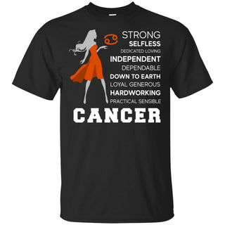 Cancer Strong Selfless Independent Hard Working Funny Zodiac T-Shirt HT206