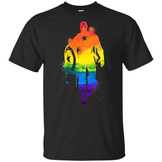 Captain America Rainbow LGBT Pride T-Shirt VA06