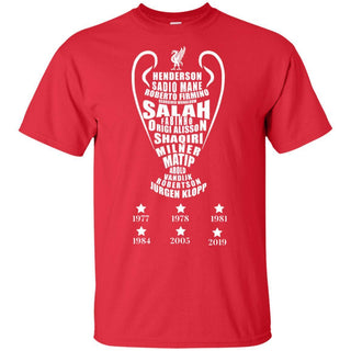 Full Team Name Liverpool 6x C1 Cup Champion T-Shirt Men Women Fan HT206