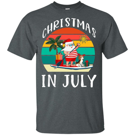 Funny Christmas In July Santa Claus Summer With Beagle Dog T-Shirt HT206