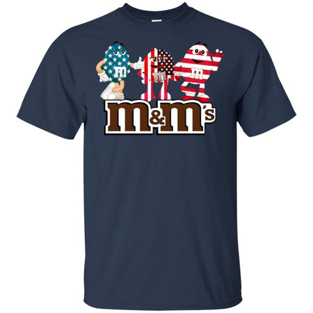 Funny M&M American Flag T-Shirt 4th July Independence Day HA06