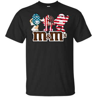 Funny M&M American Flag T-Shirt 4th July Independence Day HA06