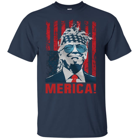 Funny Trump 2020 American Flag Merica T-Shirt HA06