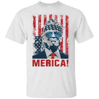 Funny Trump 2020 American Flag Merica T-Shirt HA06