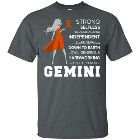 Gemini Strong Selfless Independent Hard Working Funny Zodiac T-Shirt HT206