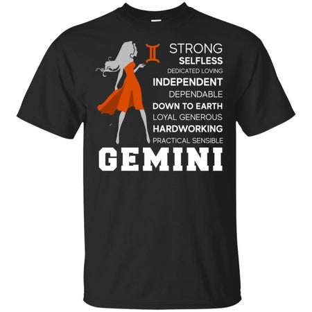 Gemini Strong Selfless Independent Hard Working Funny Zodiac T-Shirt HT206