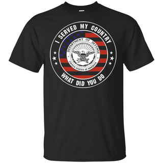 I Served My Country In US Defense What Did You Do Veteran T-Shirt VA06