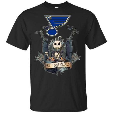 Jack Skellington St Louis Blue Champions 2019 Hockey T-Shirt VA06