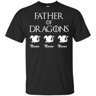 Personalize Kids Name GOT Father Of Dragons Funny T-Shirt For Dad HA06