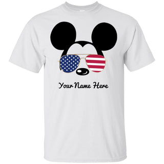 [Personalized] Disney Mickey 4th July American Flag T-shirt HT06