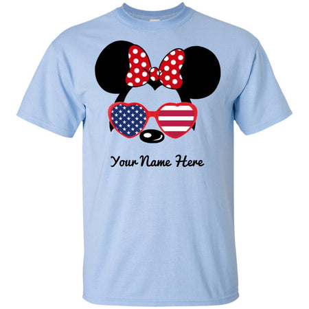 [Personalized] Disney Minnie 4th July American Flag T-shirt HT06