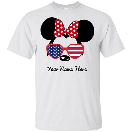 [Personalized] Disney Minnie 4th July American Flag T-shirt HT06