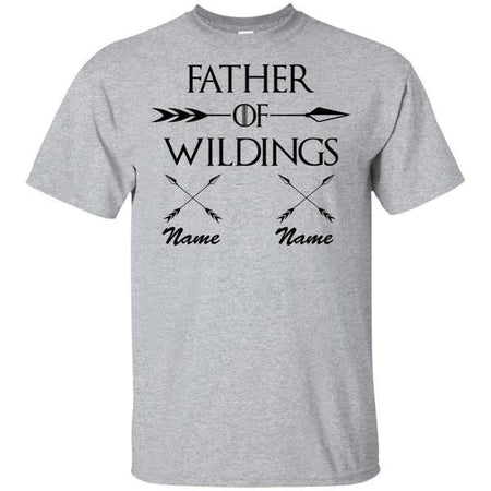 Personalized Name Kids Father Of Wildlings Funny T-Shirt For Dad HA06