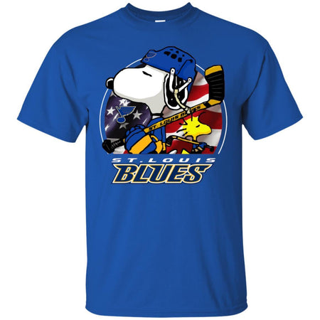 St. Louis Blues American Flag Snoopy Woodstock T-Shirt Men Women Fan HA06