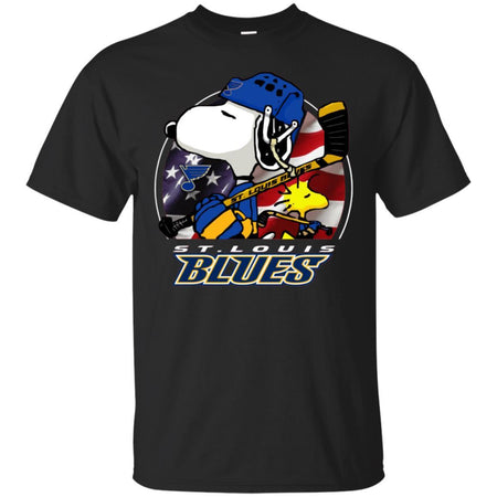 St. Louis Blues American Flag Snoopy Woodstock T-Shirt Men Women Fan HA06