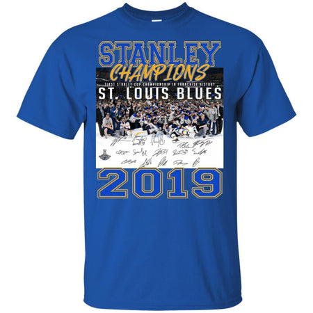 Stanley Cup 2019 St. Louis Blues Champions Team Signatures T-Shirt VA06