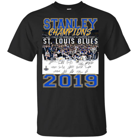 Stanley Cup 2019 St. Louis Blues Champions Team Signatures T-Shirt VA06