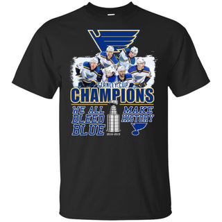 Stanley Cup Champions 2019 St. Louis Blues Players We All Bleed Blue T-shirt VA06